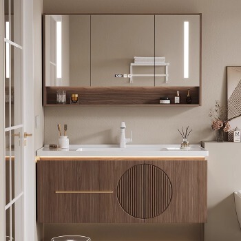PL017 solid wood bathroom cabinet