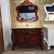 Multistory solid wood bathroom cabinet