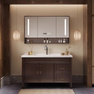 PL014 solid wood bathroom cabinet