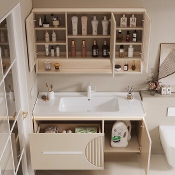 PL017 solid wood bathroom cabinet