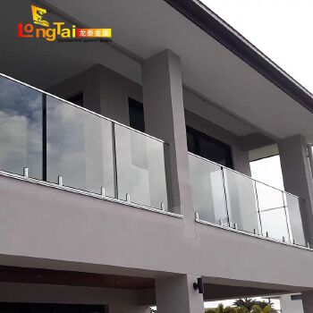 Stainless steel column glass railing