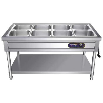 Insulation table, commercial electric heating vertical stainless steel meal selling table for street stalls, heat preservation meal selling table for canteens, restaurants and food trucks