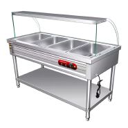 Insulation table, commercial electric heating vertical stainless steel meal selling table for street stalls, heat preservation meal selling table for canteens, restaurants and food trucks
