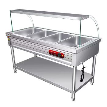 Insulation table, commercial electric heating vertical stainless steel meal selling table for street stalls, heat preservation meal selling table for canteens, restaurants and food trucks
