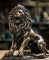 Decorative ornament copper lions made of pure copper