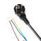 VDE-certified European standard three-core bare wire tail power cord, single-ended connecting wire with a three-pin plug, made of pure copper