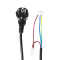 VDE-certified European standard three-core bare wire tail power cord, single-ended connecting wire with a three-pin plug, made of pure copper