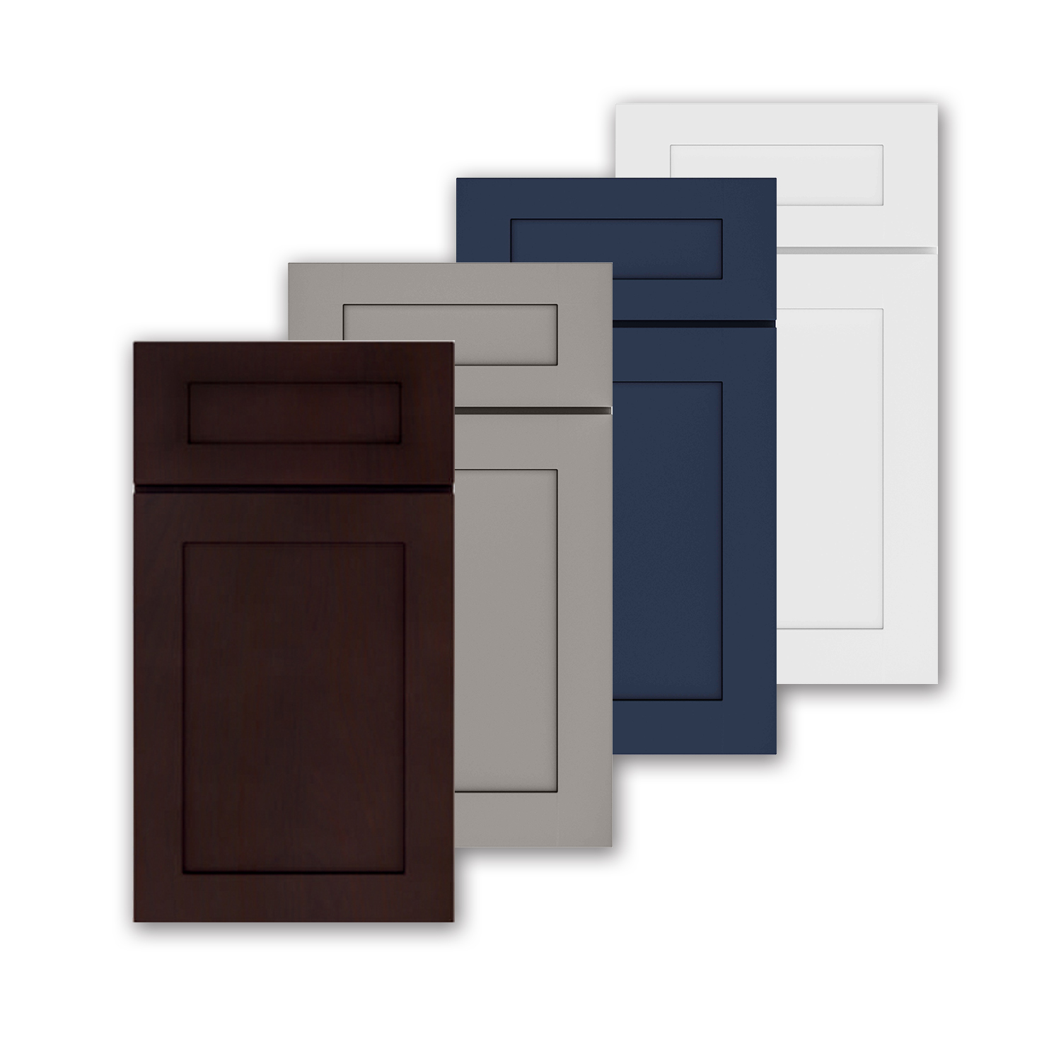 European Style Frameless Structure Flat Panel Door Melamine Finished Modern Style RTA Kitchen Cabinets