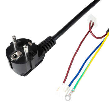 VDE-certified European standard three-core bare wire tail power cord, single-ended connecting wire with a three-pin plug, made of pure copper