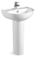 bathroom ceramic wash basin with pedestal 560x440x820mm