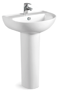 bathroom ceramic wash basin with pedestal 560x440x820mm