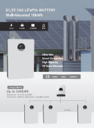 51.2V 16S LiFePO4BATTERY Wall-Mounted 10kWh