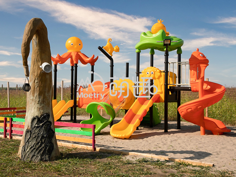 ocean themed kids plastic outdoor playground on sand pit