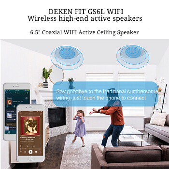 DEKEN FIT GS6L (WIFI POE) Smart Home Audio 48V POE PA 6.5 Inch 30W Wireless WiFi Bluetooth Ceiling Speaker with Dual Tweeter
