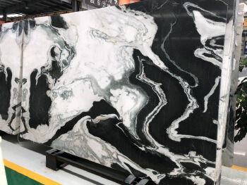 China panda white marble slab for wall, bookmatched slabs