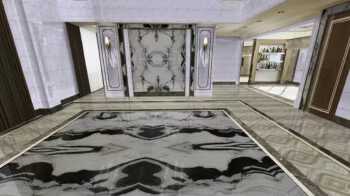 China panda white marble slab for wall, bookmatched slabs