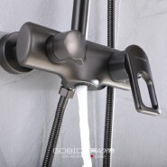 Bathroom shower faucet with cold and hot water; all-copper body