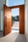 High-end customize wood veneer paint unequal double door