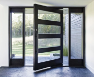 Solid oak wood entrance pivot door