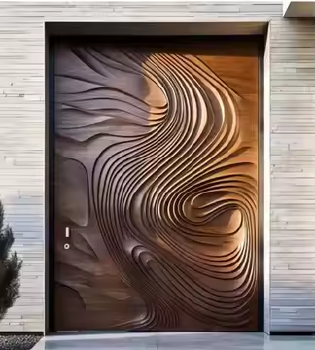 Solid wood relief craft flat opening/off-axis door