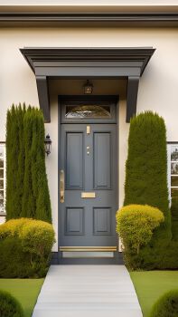 Solid oak wood entrance door