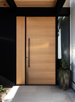 High-end customize wood veneer paint unequal double door