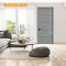 Horizontal groove line silver oak technology varnish wooden door