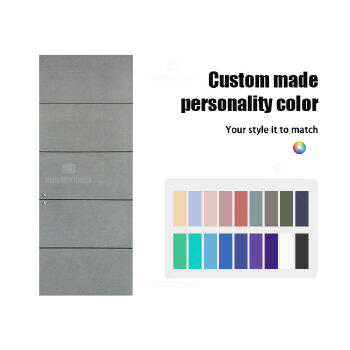 Horizontal groove line silver oak technology varnish wooden door