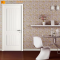 Full oak wood white lacquer paint door with customize groove line, glass and pool plate