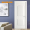 Full oak wood white lacquer paint door with customize groove line, glass and pool plate