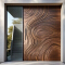 Solid wood relief craft flat opening/off-axis door