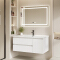 Wall Mounted Floating Alluminum Bathroom Cabinet With Smart Mirror Vanity