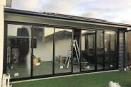 Aluminum alloy linkage wall-type sliding door