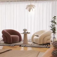 SY-01 Single fabric-framed reclining lounge chair