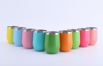 Multicolor 12oz spray painted eggshell cup double layer