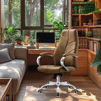 (AS-B2898C) Premium Mold Wooden Luxury Swivel Leather Chaise Computer Home Office Furniture Chair
