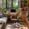 (AS-B2898C) Premium Mold Wooden Luxury Swivel Leather Chaise Computer Home Office Furniture Chair