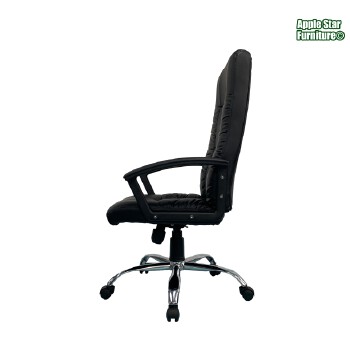 (AS-B2892C) Ergonomic Black High Back Leather Office Chair for Comfort