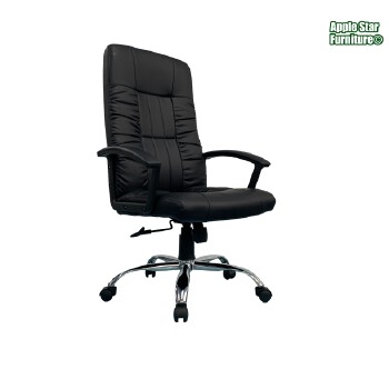 (AS-B2892C) Ergonomic Black High Back Leather Office Chair for Comfort