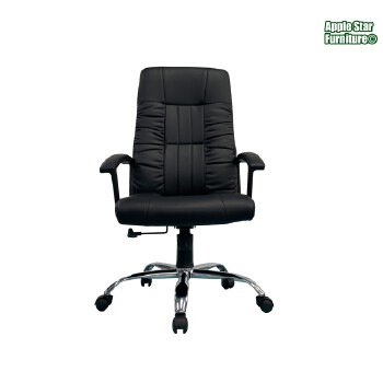 (AS-B2892C) Ergonomic Black High Back Leather Office Chair for Comfort