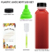 16 oz Plastic bottles with lids,Juice bottles with caps, Reusable Clear Bulk Beverage Containers for Juice, Milk and Other Beverages