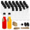 5 oz glass bottles, equipped with drip-proof nozzle inserts and shrink capsules, empty wine bottles with labels (including funnels and twine)