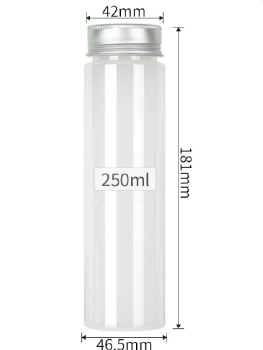8.45 oz Plastic bottles with lids,Juice bottles with caps, Reusable Clear Bulk Beverage Containers for Juice, Milk and Other Beverages