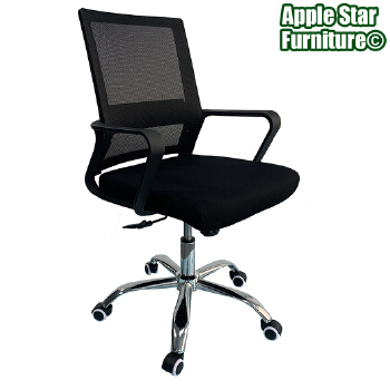 (AS-B2304J) Stylish Ergonomic Office Chair in Black Mesh and Metal