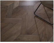 Geometric oak parquet-woven