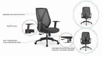 (AS-B2708) Stylish Swivel Chair for Executives - Adjustable and Durable