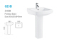 Durable full pedestal wash basin bathroom ceramic basin with full pedestal