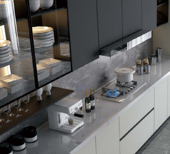 custom made Binhai Bay Grey + Premium Grey Stainless steel cabinets
