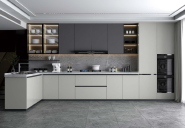 custom made Binhai Bay Grey + Premium Grey Stainless steel cabinets