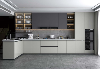 custom made Binhai Bay Grey + Premium Grey Stainless steel cabinets
